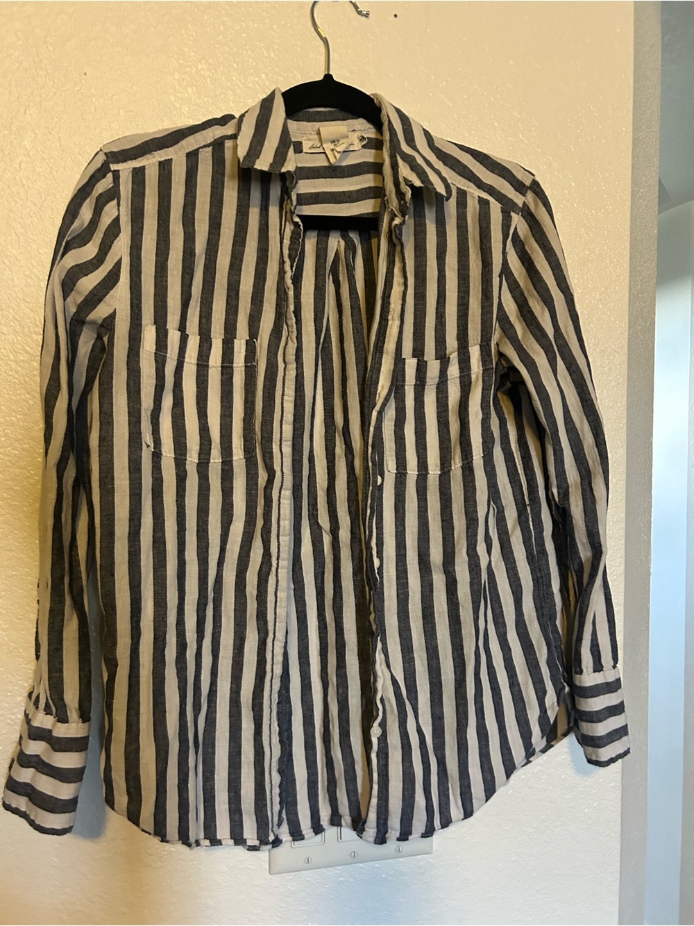 H&M Black and White Striped Button-Down Shirt